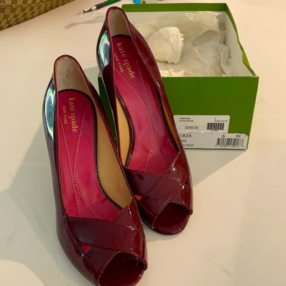 Size 6M Kate Spade Ruby Patent leather heels.